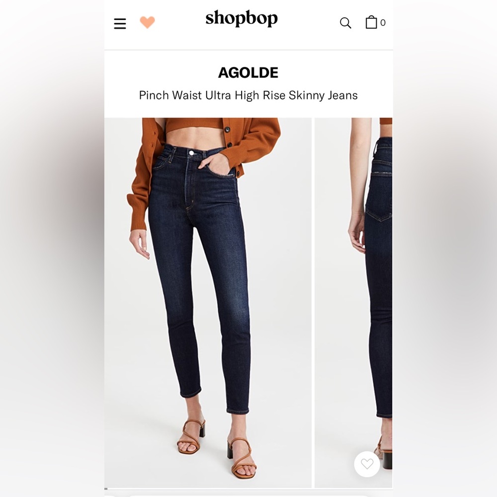 AGOLDE Pinch Waist Ultra High Rise Skinny Jeans in Ovation size 27